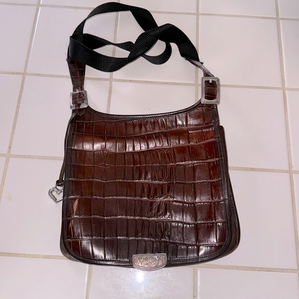 Brighton Organizer Chocolate Croc w/ dust bag